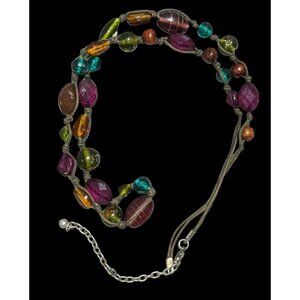 Rainbow Hippie Glass Beaded Necklace